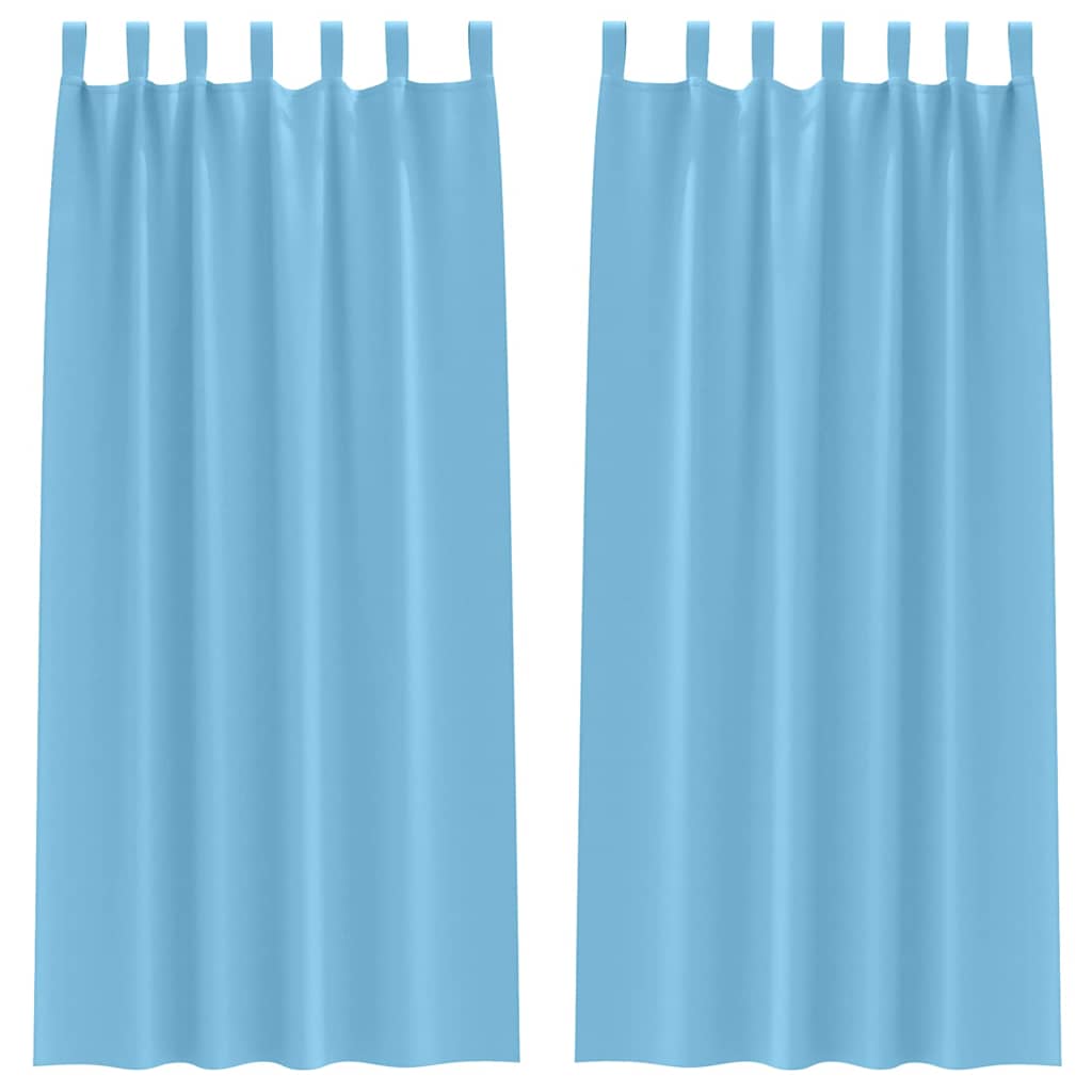 Vidaxl zwart-out gordijnen met ringen 2 pcs lichtblauw 245 x 140 cm