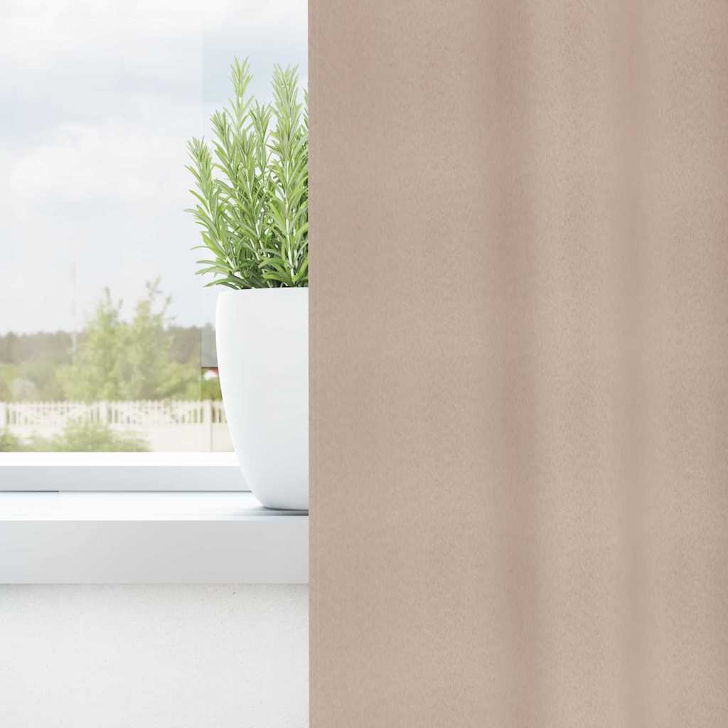 Vidaxl zwart-out gordijnen met ringen 2 pcs taupe 245 x 140 cm