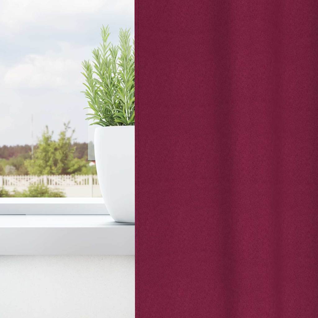 Vidaxl zwart-out gordijnen met ringen 2 pcs wijnrood 140 x 140 cm