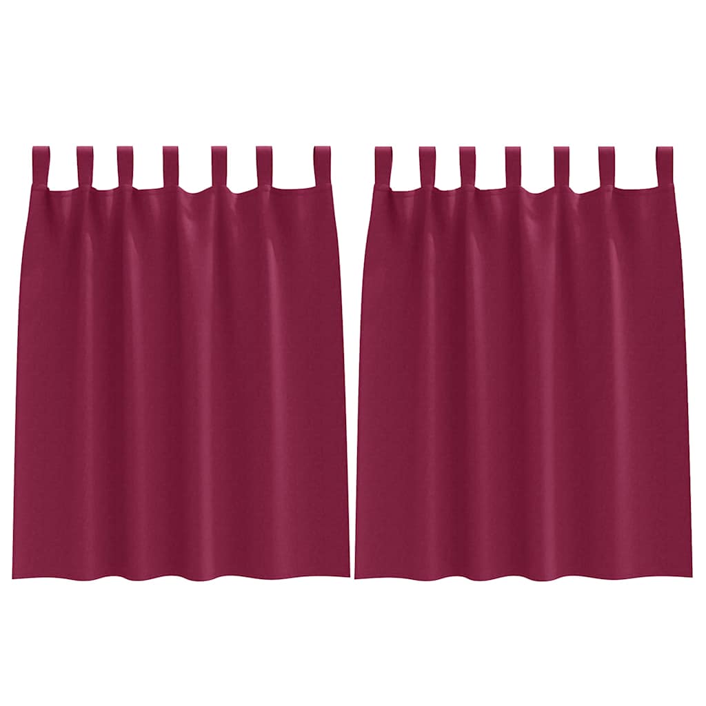 Vidaxl zwart-out gordijnen met ringen 2 pcs wijnrood 140 x 140 cm