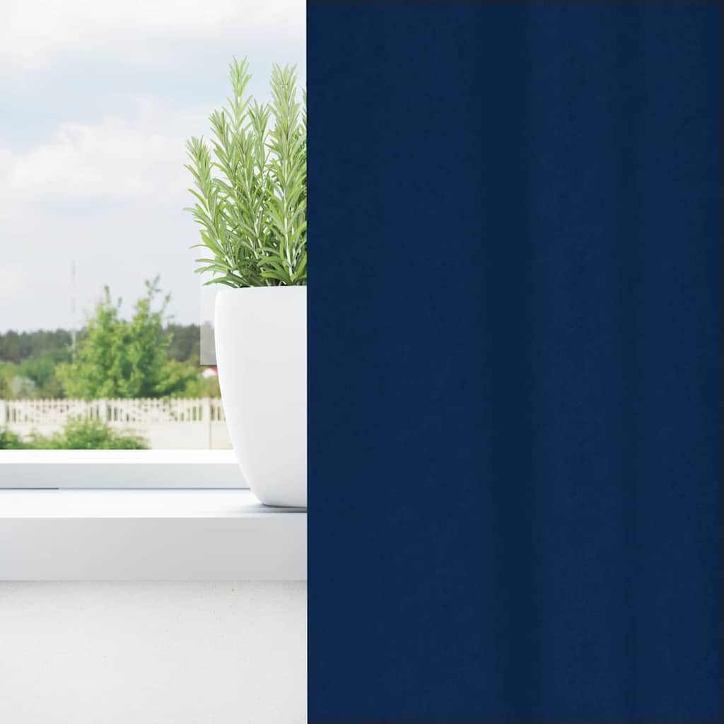Vidaxl zwart-out gordijnen met ringen 2 pcs donkerblauw 140 x 140 cm
