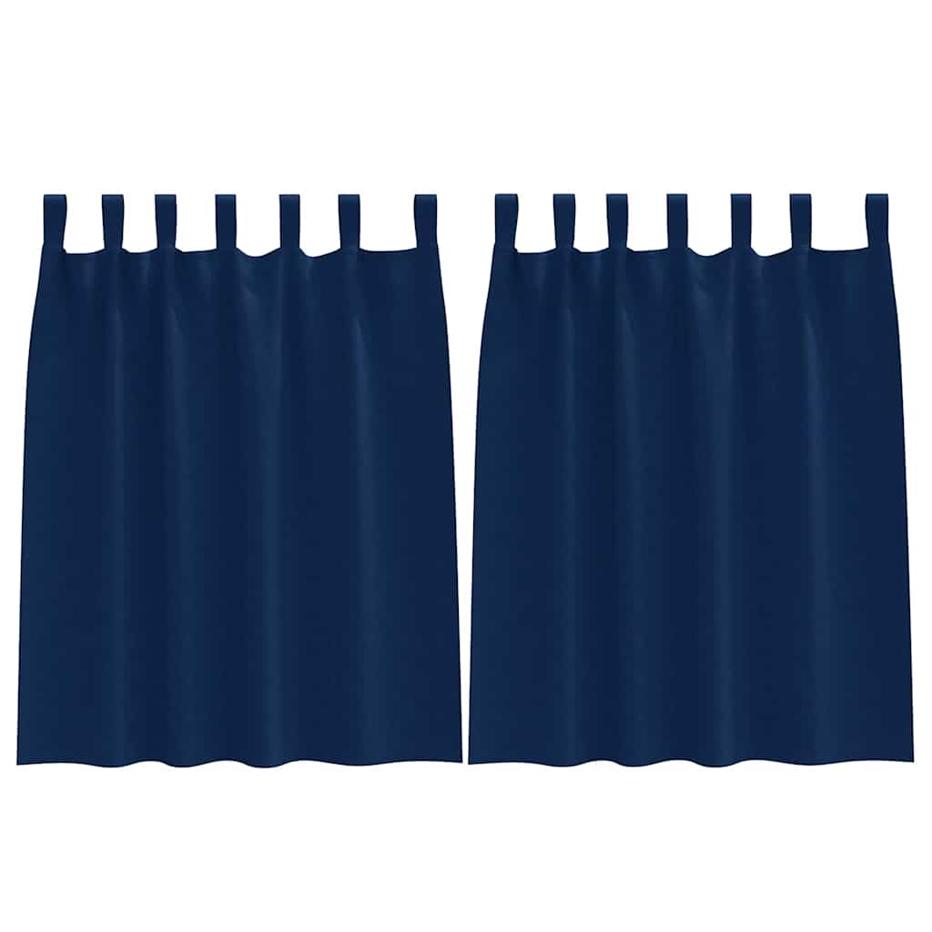Vidaxl zwart-out gordijnen met ringen 2 pcs donkerblauw 140 x 140 cm