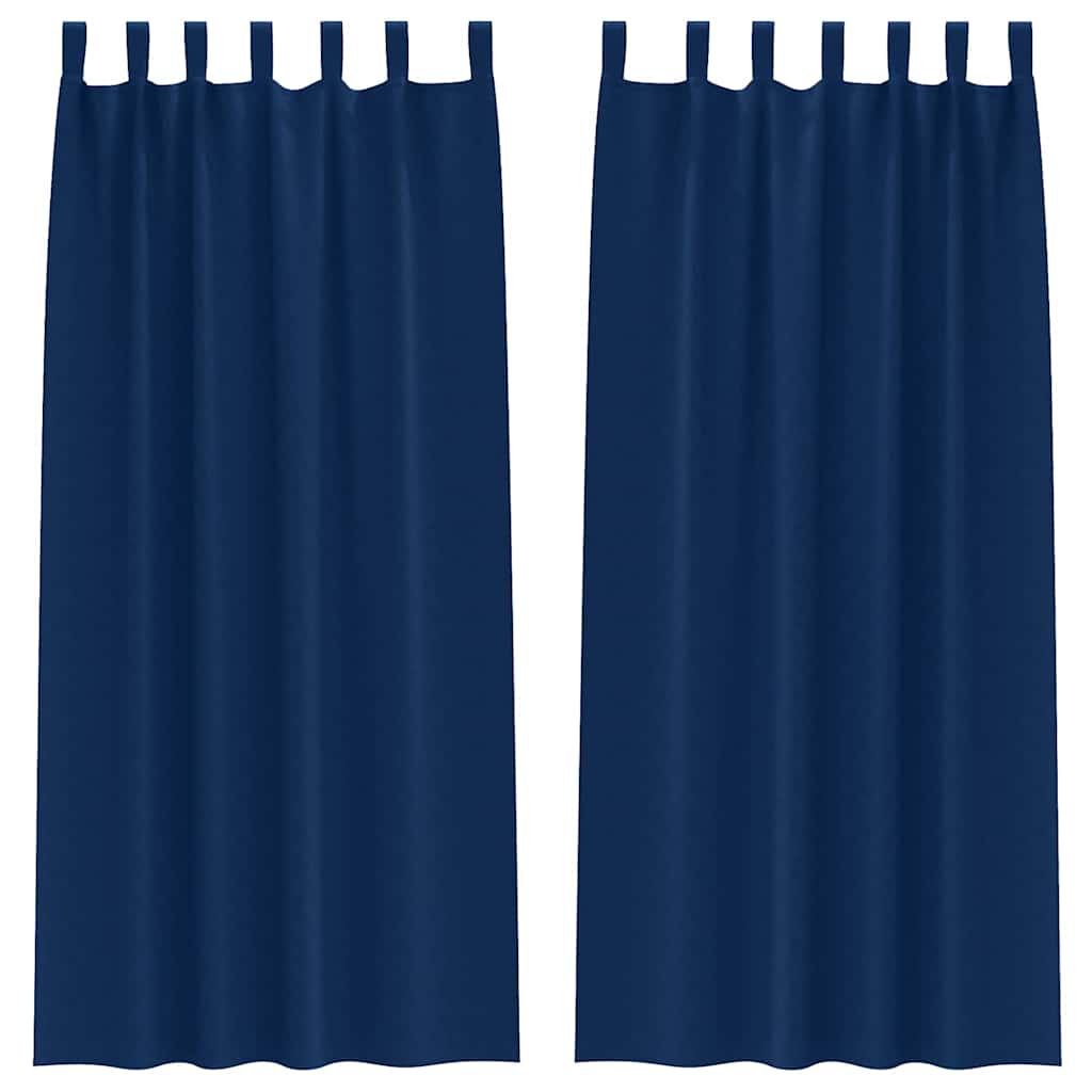 Vidaxl zwart-out gordijnen met ringen 2 pcs donkerblauw 225 x 140 cm