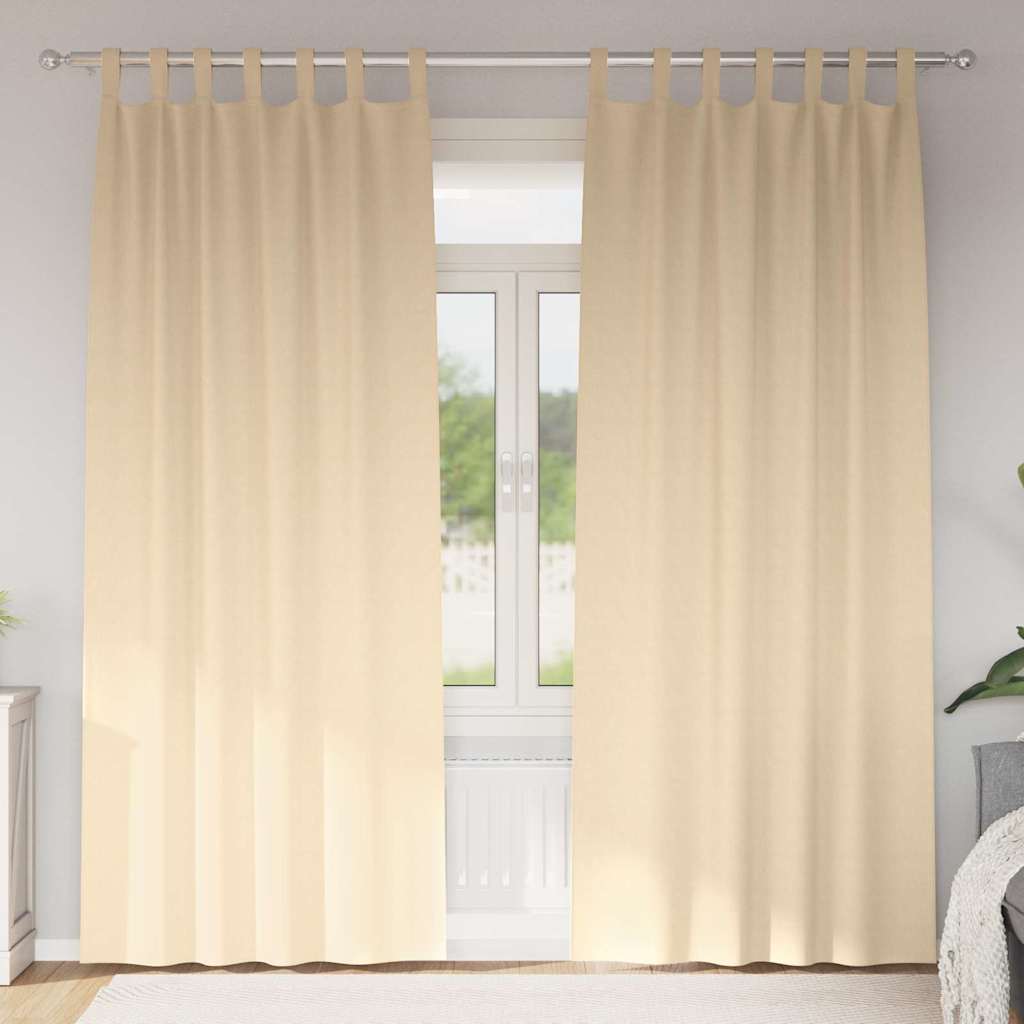 Vidaxl zwart-out gordijnen met ringen 2 pcs crème 260 x 140 cm