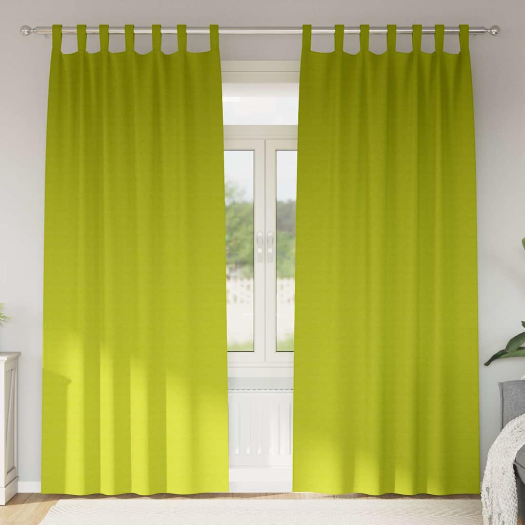 Vidaxl zwart-out gordijnen met ringen 2 pcs groen 245 x 140 cm