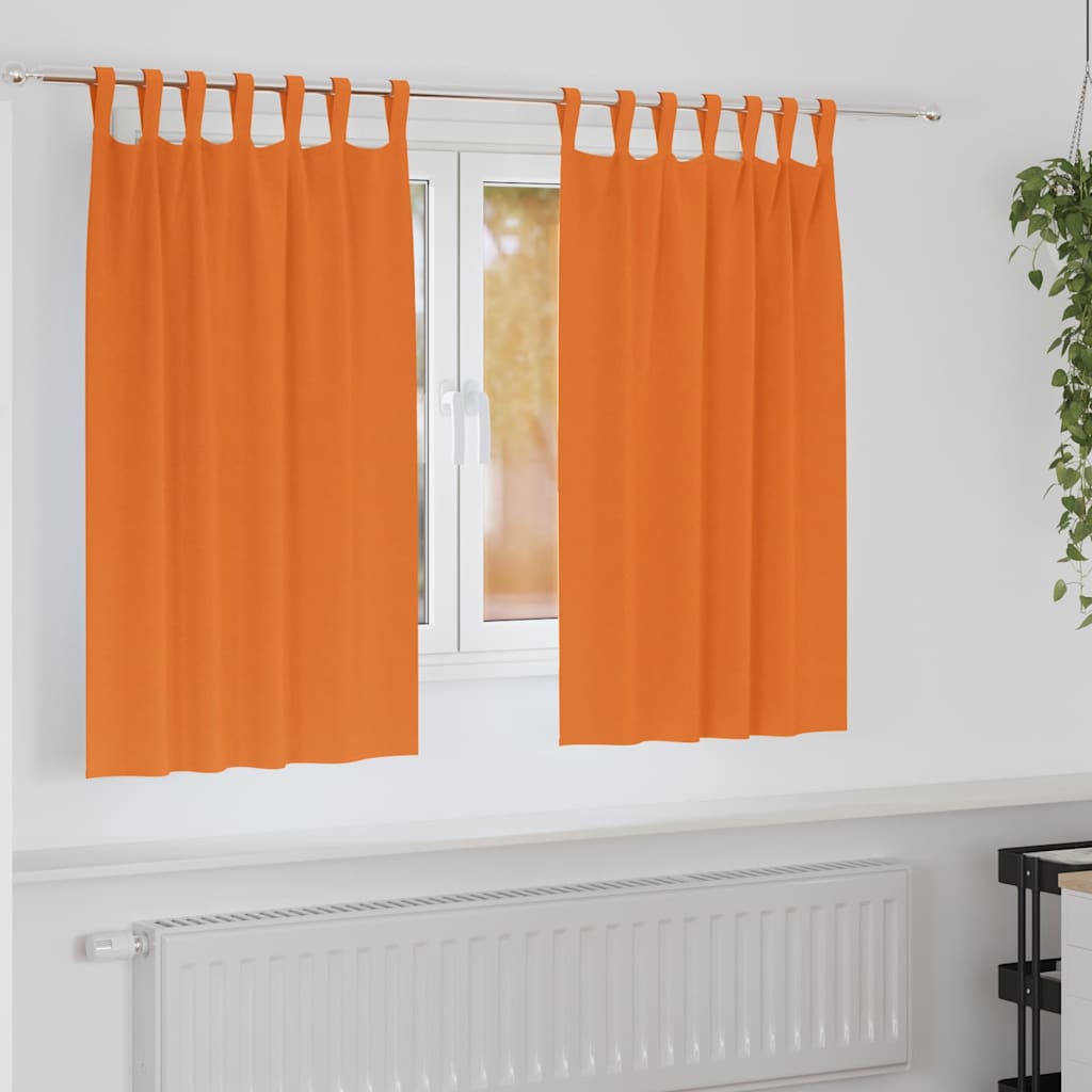 Vidaxl zwart-out gordijnen met ringen 2 pcs feloranje 140 x 140 cm