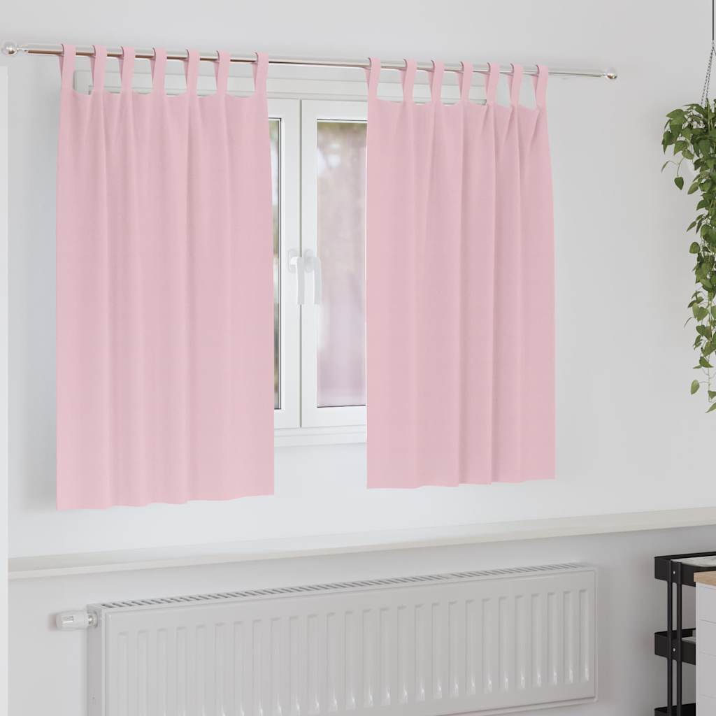Vidaxl zwart-out gordijnen met ringen 2 pcs babyroze 140 x 140 cm