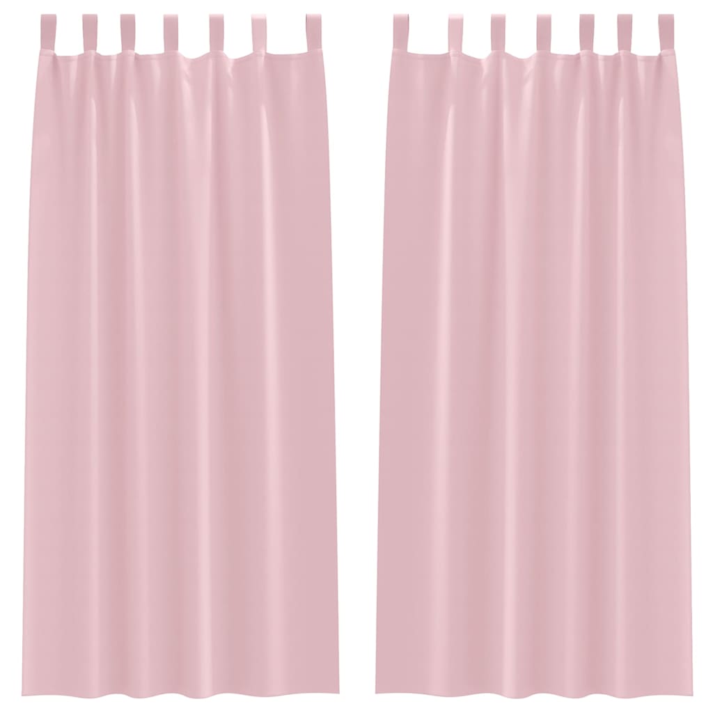 Vidaxl zwart-out gordijnen met ringen 2 pcs babyroze 225 x 140 cm