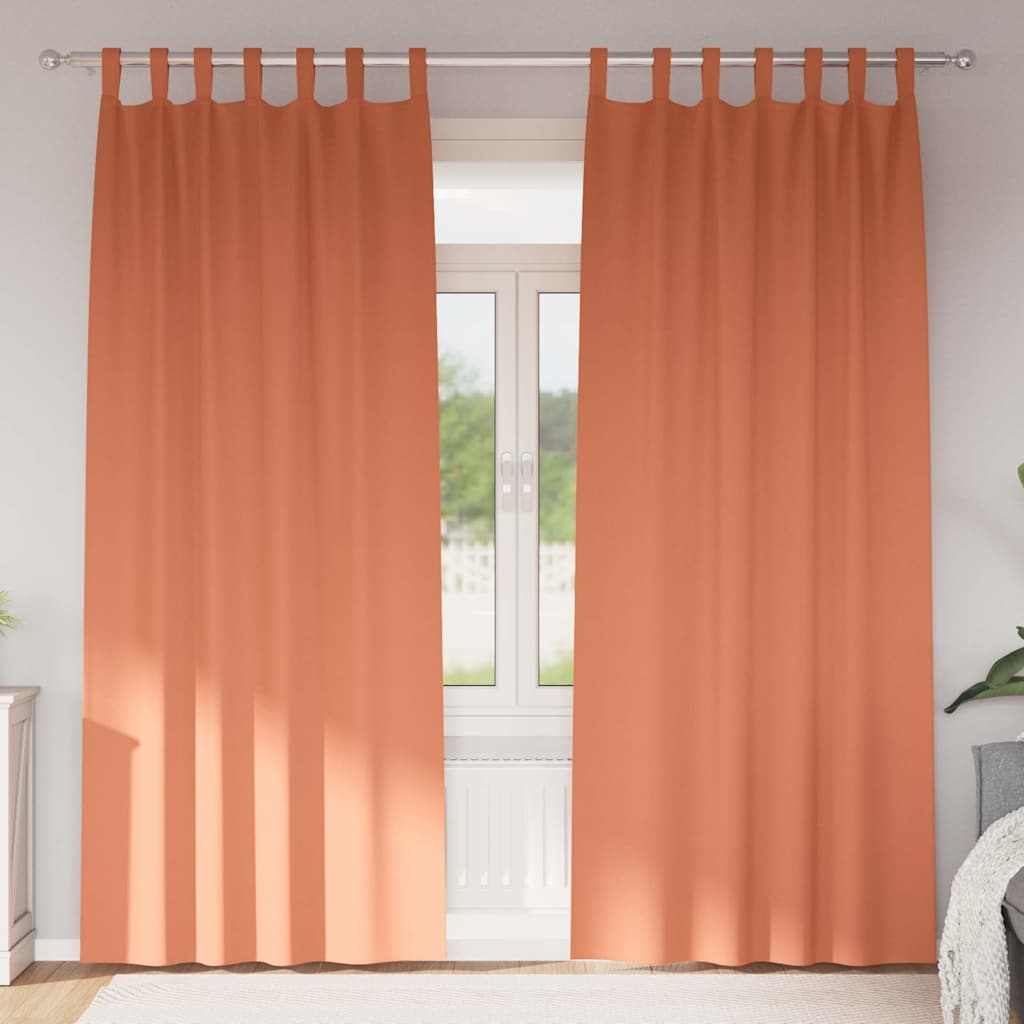 Vidaxl zwart-out gordijnen met ringen 2 pcs terracotta 260 x 140 cm