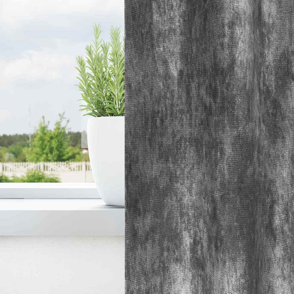 Vidaxl velvet gordijnen met gordijnen 2 pcs grijs 225 x 140 cm fluweel