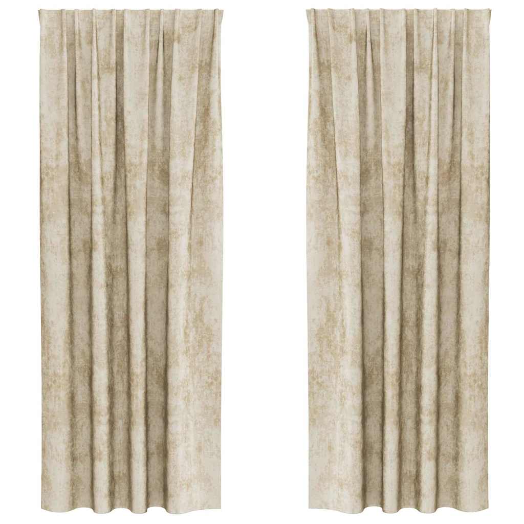 Vidaxl velvet gordijnen met gordijnen 2 pcs crème 225 x 140 cm fluweel