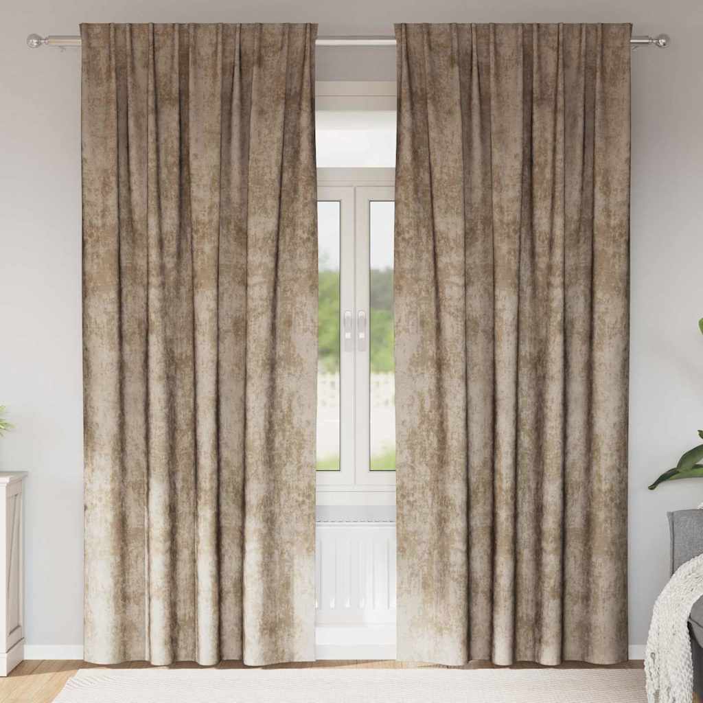 Vidaxl velvet gordijnen 2 pcs champagne 245 x 140 cm fluweel