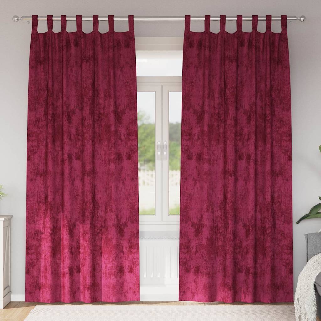 Vidaxl velvet gordijnen 2 pcs wijnrood 225 x 140 cm fluweel