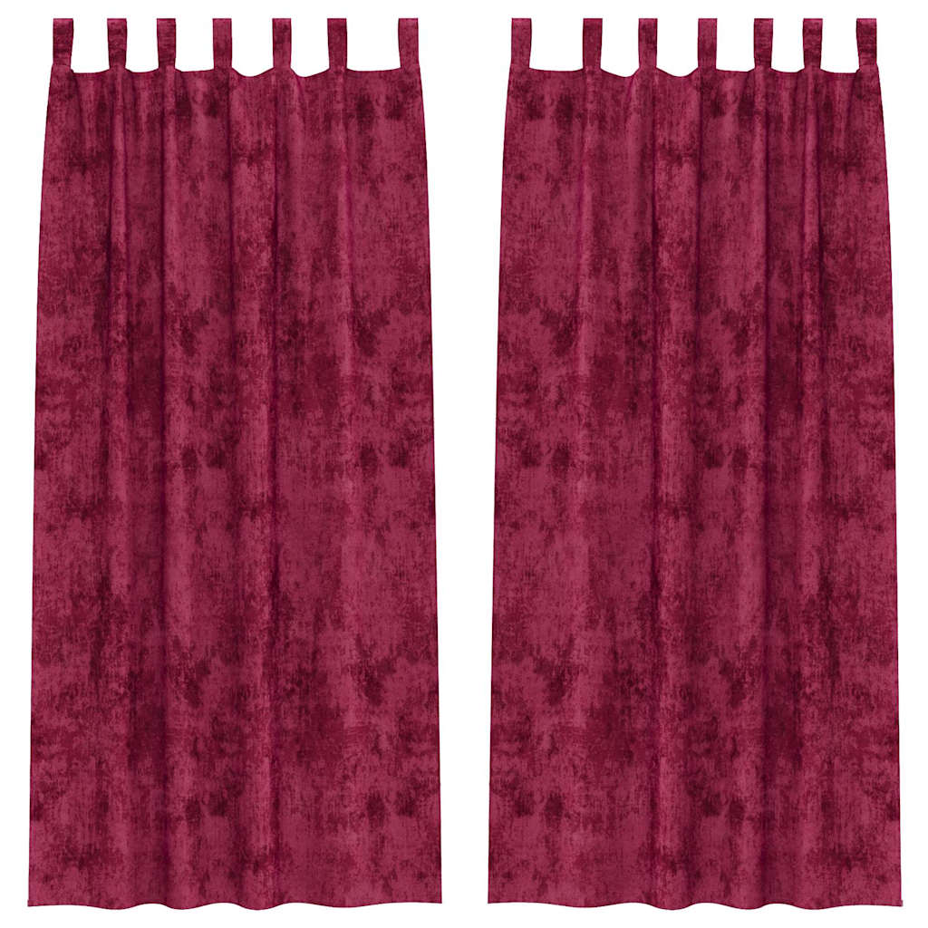Vidaxl velvet gordijnen 2 pcs wijnrood 225 x 140 cm fluweel