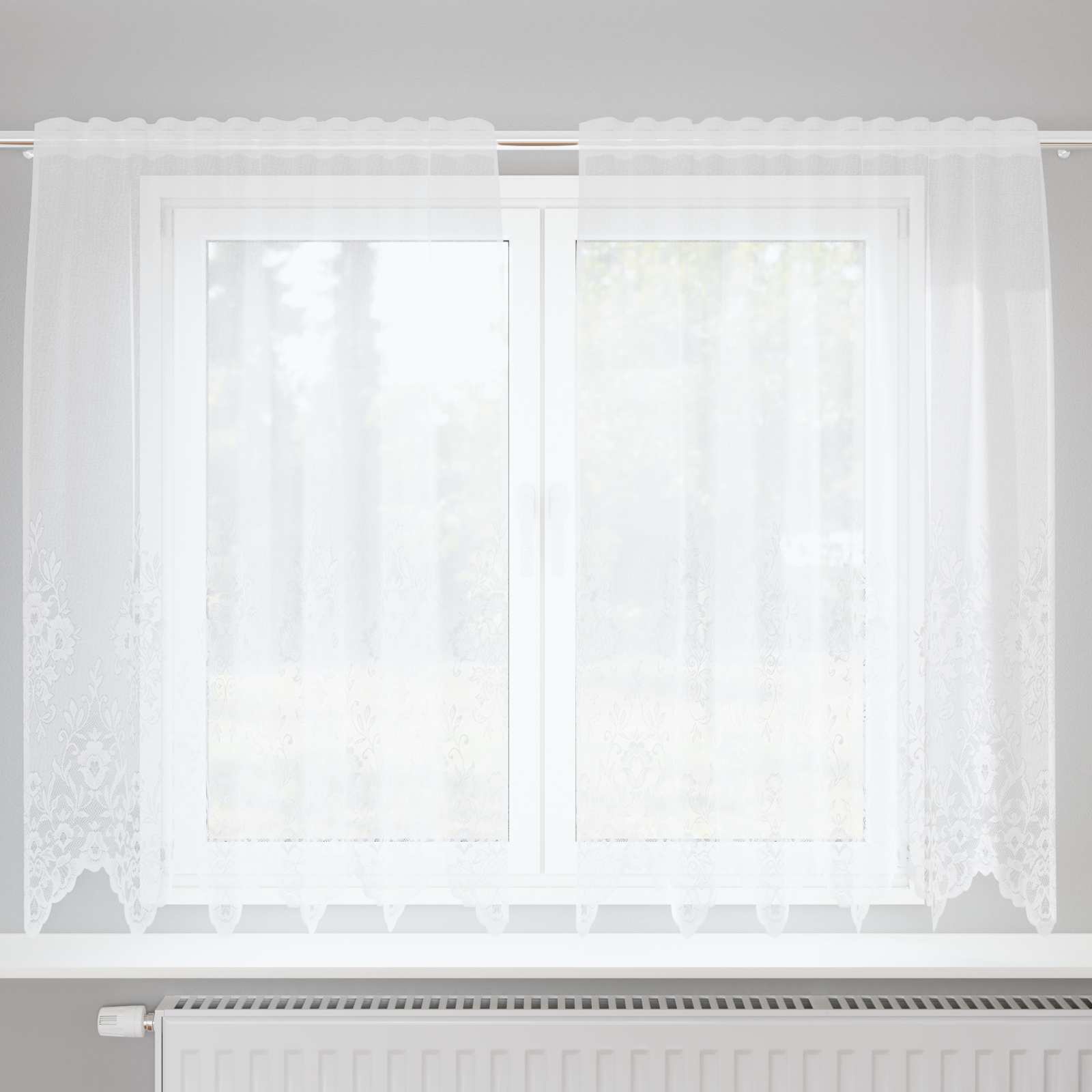 Vidaxl kantgordijn met gordijnen wit 150 x 160 cm polyester
