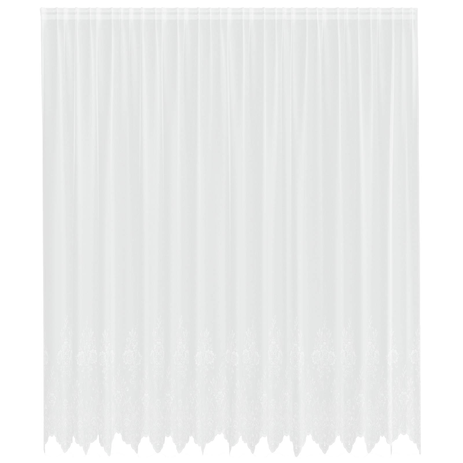 Vidaxl kantgordijn met gordijnen bloemen wit 280 x 400 cm polyester