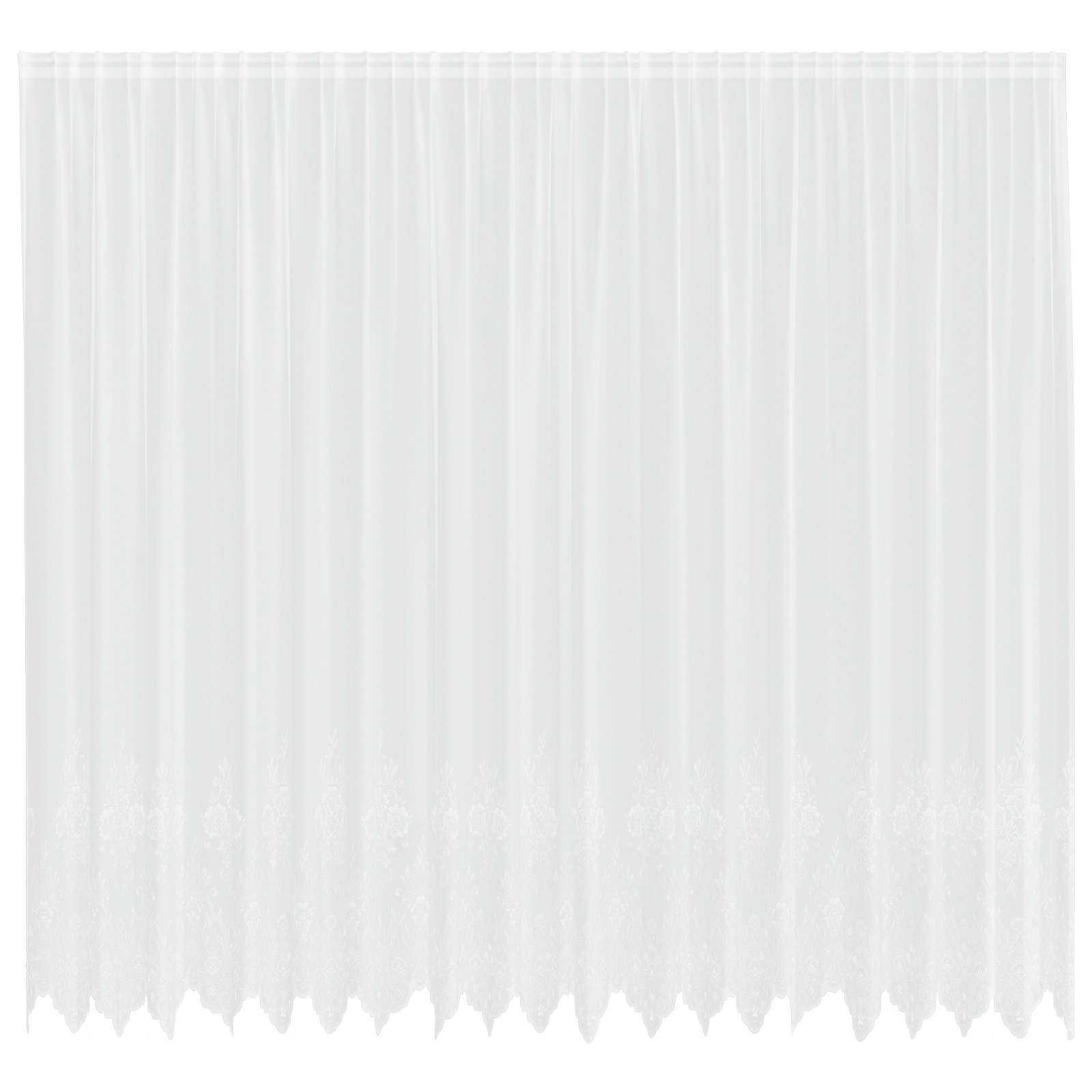 Vidaxl kantgordijn met gordijnen bloemen wit 300 x 500 cm polyester