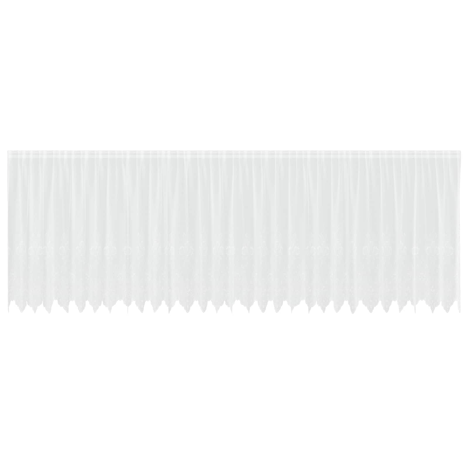 Vidaxl kantgordijn met gordijnen bloemen wit 180 x 750 cm polyester