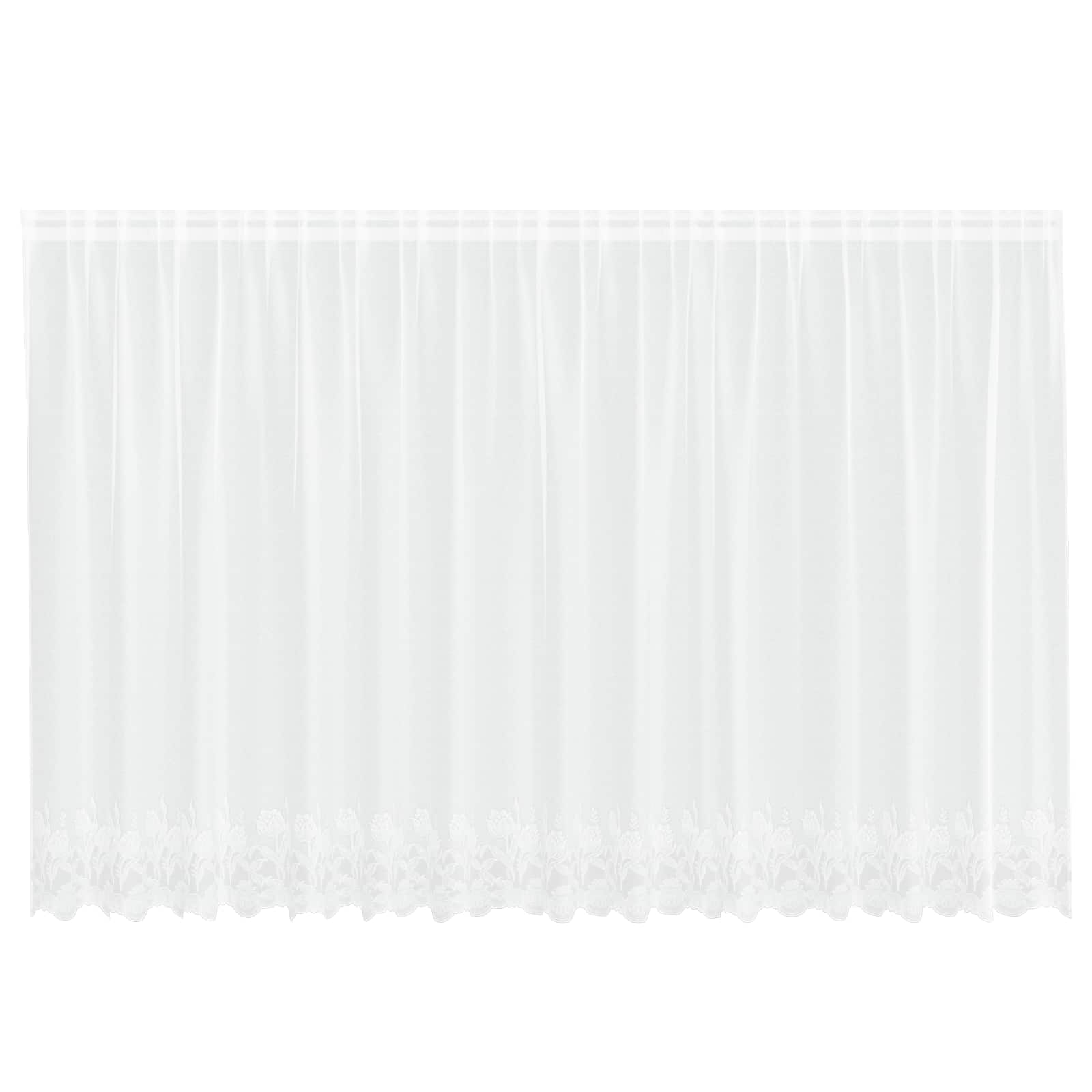 Vidaxl kantgordijn met gordijnen bloemen wit 160 x 400 cm polyester