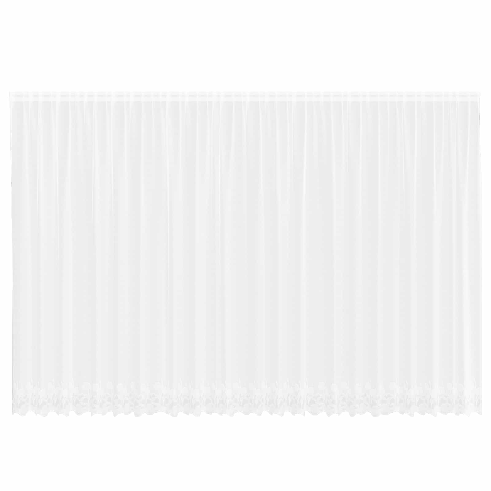 Vidaxl kantgordijn met gordijnen bloemen wit 240 x 600 cm polyester