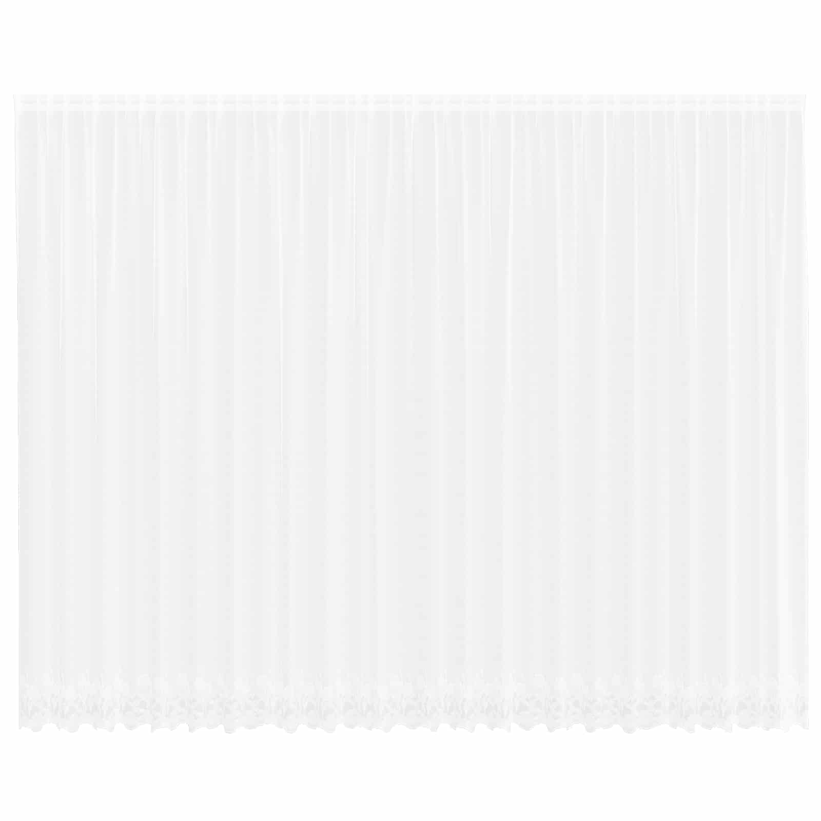 Vidaxl kantgordijn met gordijnen bloemen wit 280 x 600 cm polyester