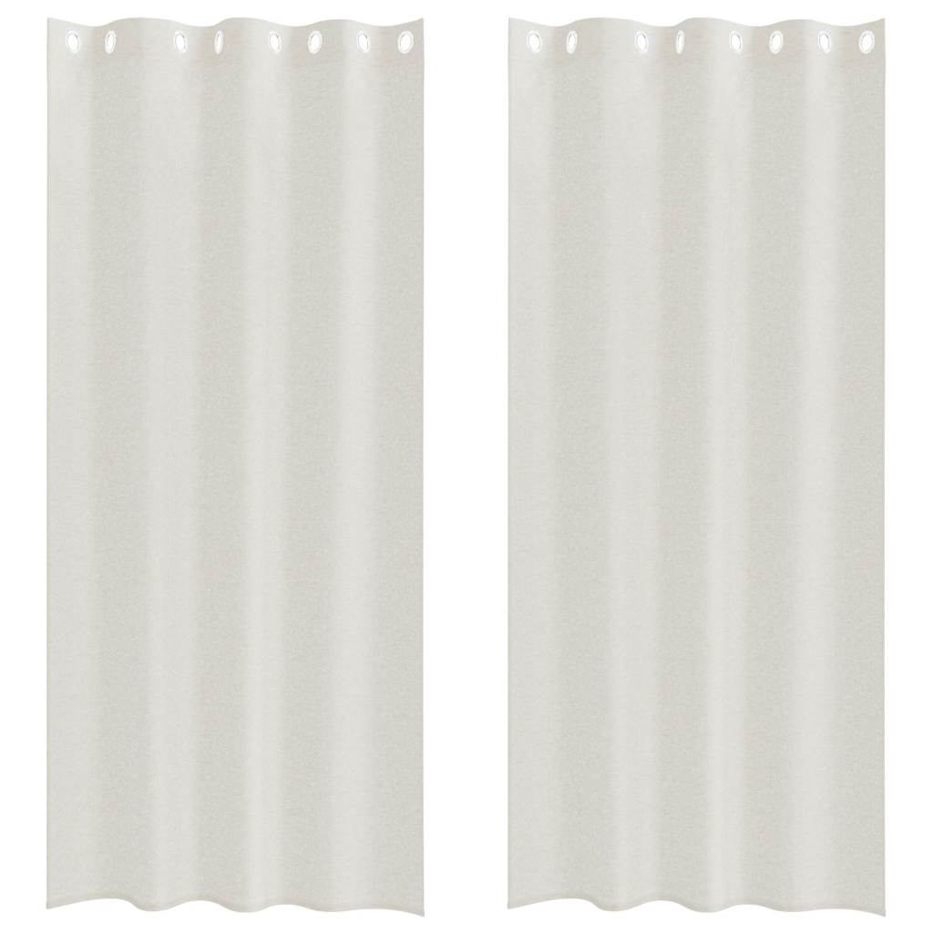 Vidaxl voile gordijn met gordijnen 2 pcs crème 225 x 140 cm polyester
