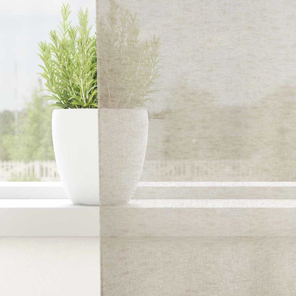 Vidaxl voile gordijn met gordijnen 2 pcs zand 260 x 140 cm polyester