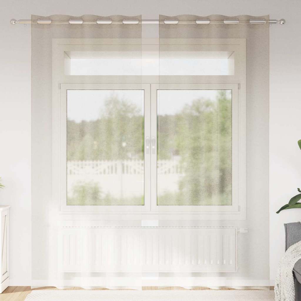 Vidaxl voile gordijn met gordijnen 2 pcs zand 260 x 140 cm polyester