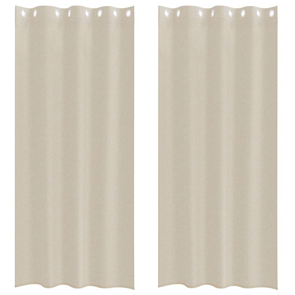 Vidaxl voile gordijn met gordijnen 2 pcs zand 260 x 140 cm polyester