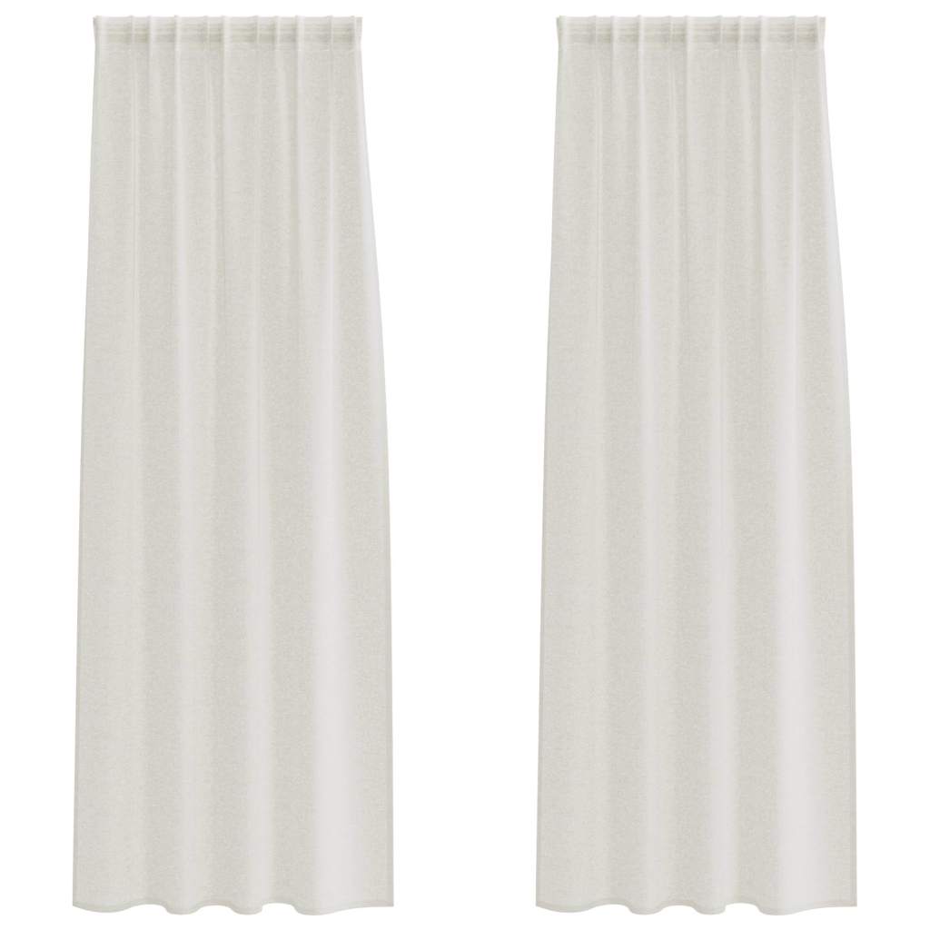 Vidaxl voile gordijn met gordijnen 2 pcs crème 260 x 140 cm polyester