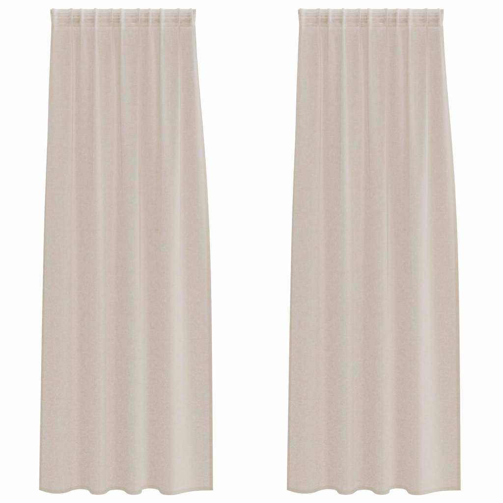 Vidaxl voile gordijn met gordijnen 2 pcs zand 260 x 140 cm polyester
