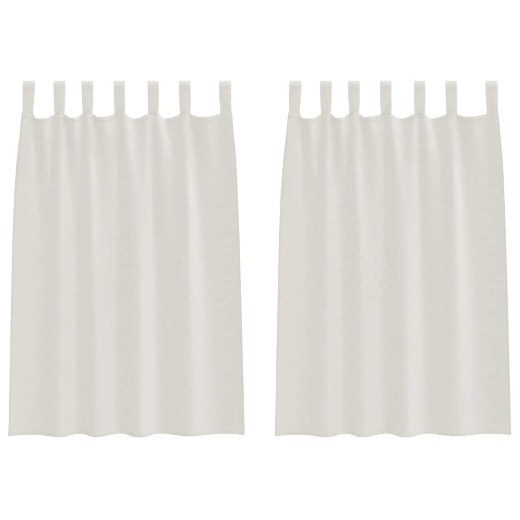 Vidaxl voile gordijn met gordijnen 2 pcs crème 140 x 140 cm polyester
