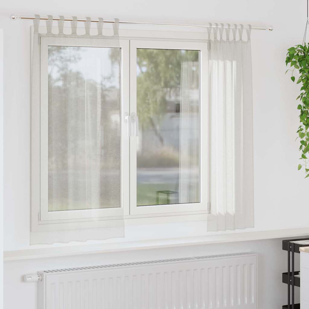 Vidaxl voile gordijn met gordijnen 2 pcs crème 175 x 140 cm polyester