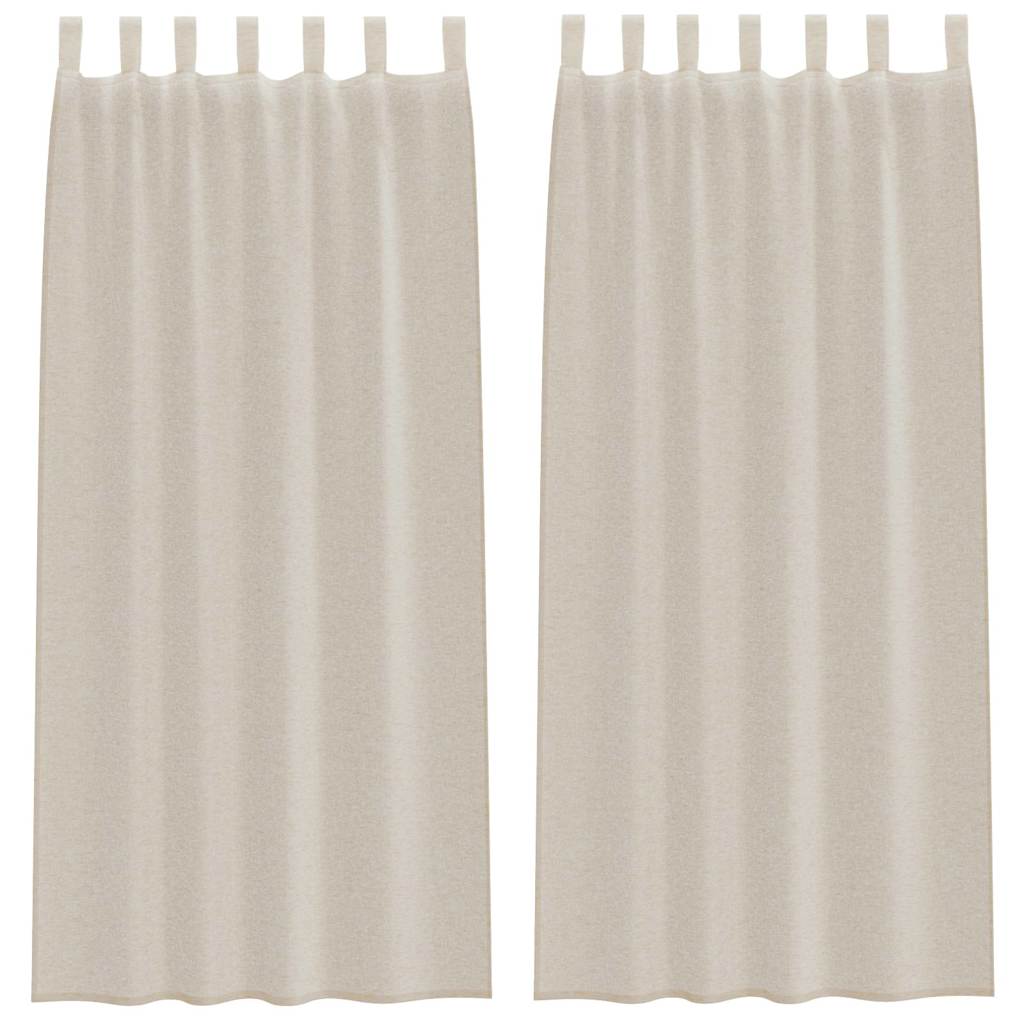 Vidaxl voile gordijn met gordijnen 2 pcs zand 225 x 140 cm polyester