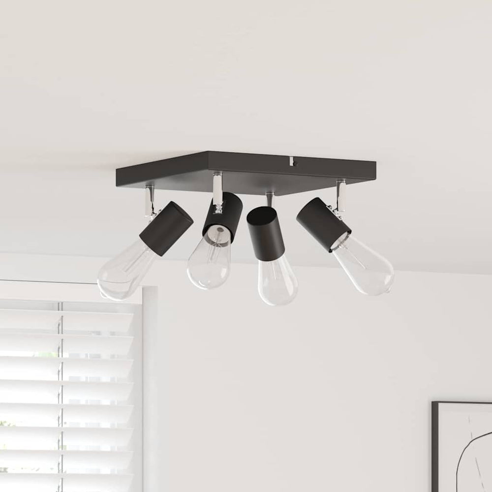 Vidaxl plafondspot met schijnwerpers zwart 26 x 26 x 11,5 cm metaal