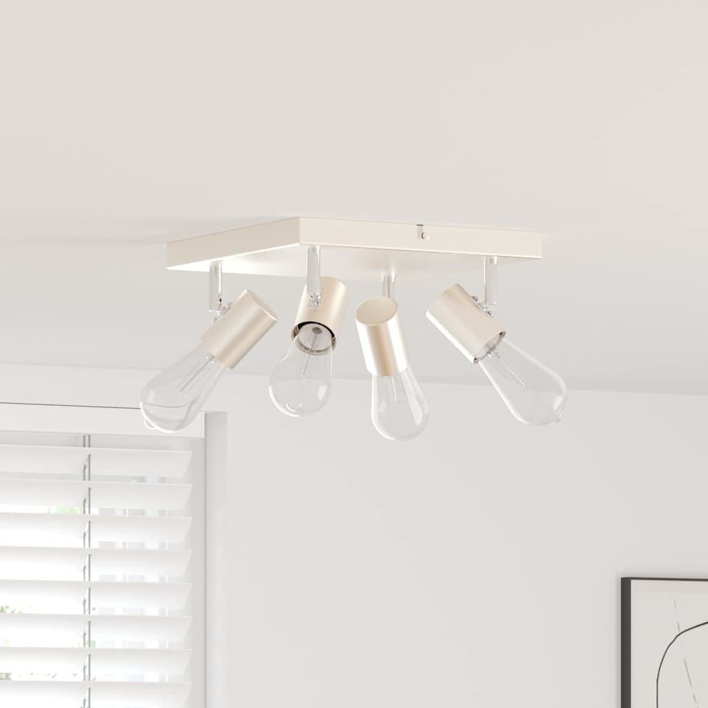 Vidaxl plafondspot met schijnwerpers nikkel 26,5 x 26 x 11,5 cm metaal