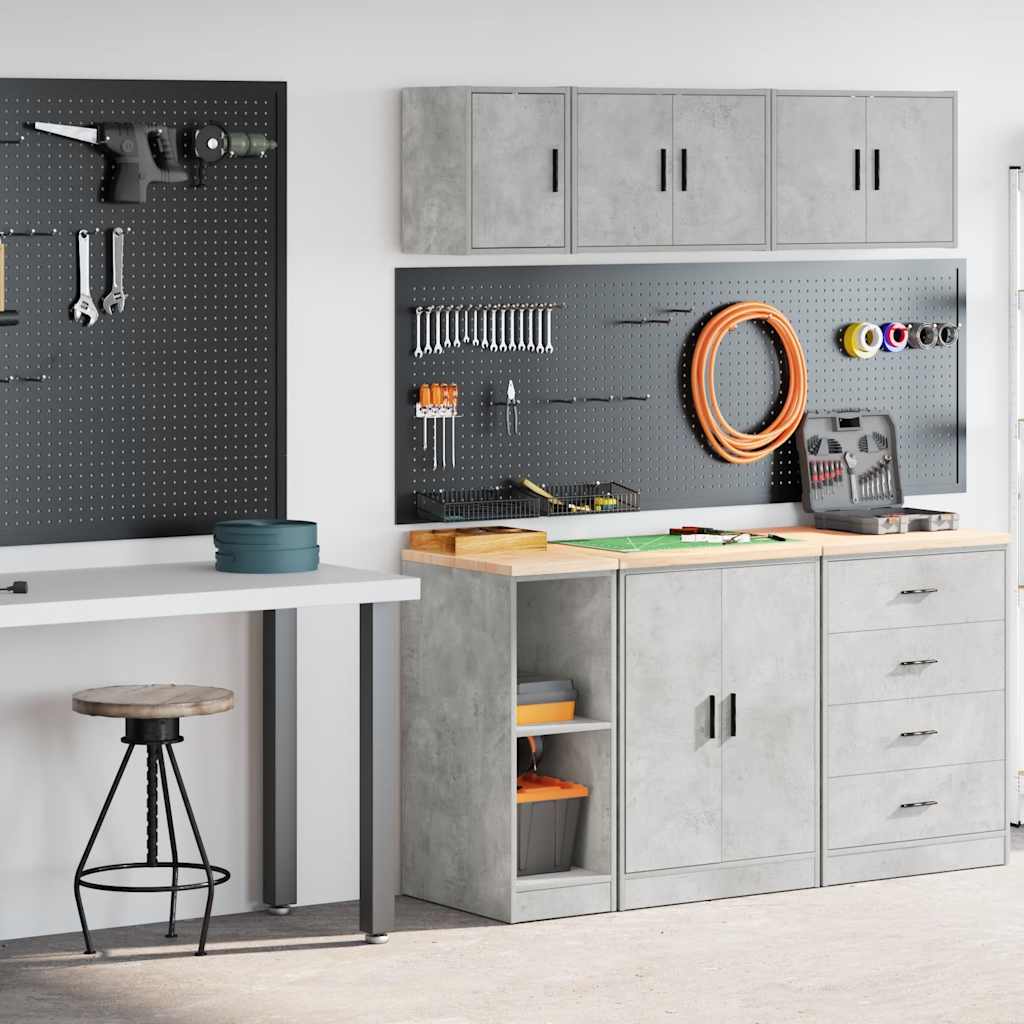 Vidaxl garagekasten 2 st bewerkt hout betongrijs