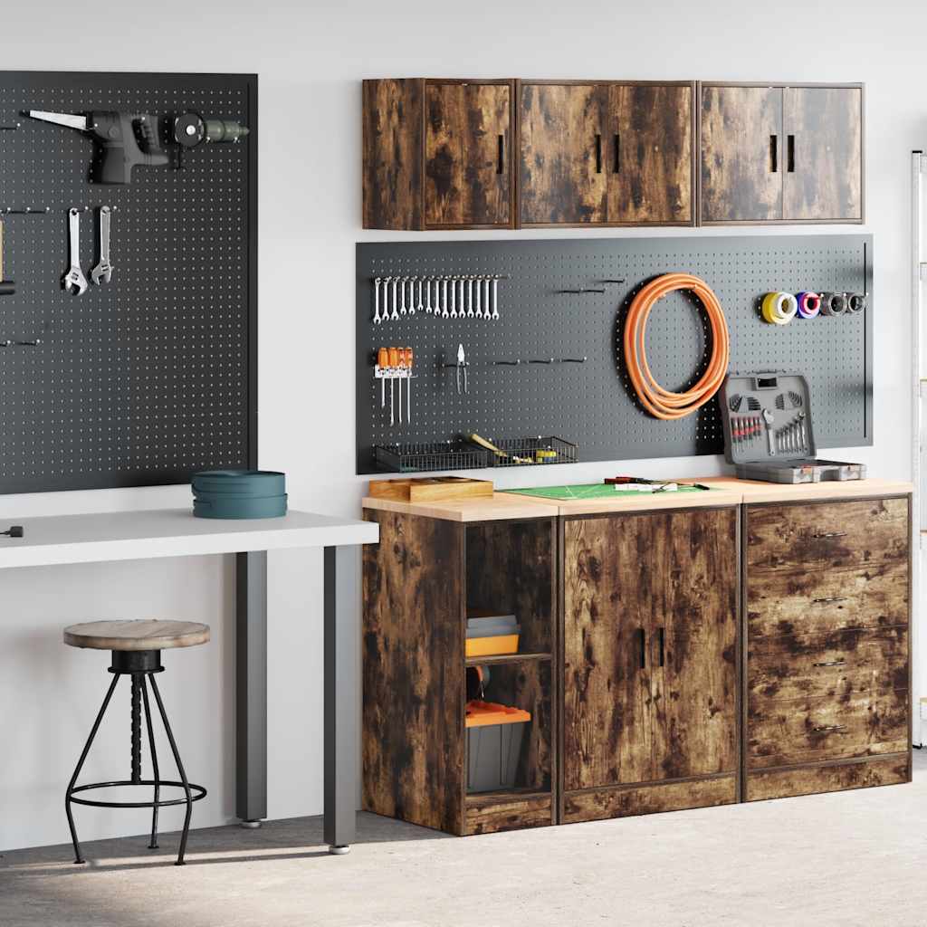 Vidaxl garagekasten 2 st spaanplaat gerookt eiken