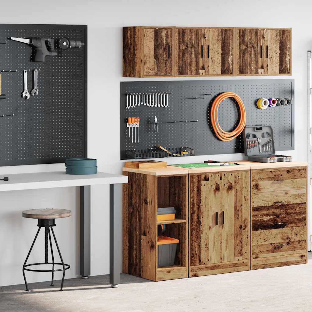 Vidaxl garagekasten 2 st bewerkt hout oud hout