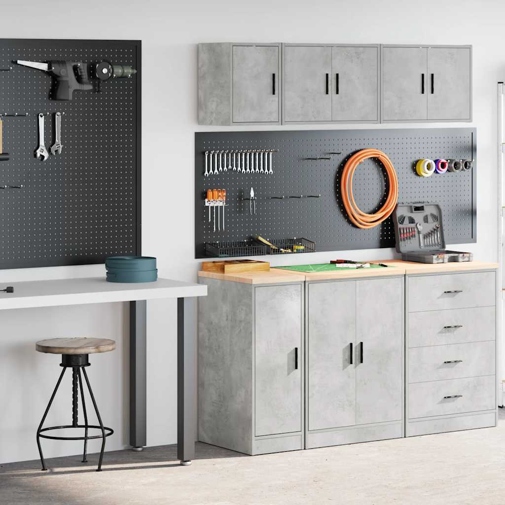 Vidaxl garagekasten 2 st bewerkt hout betongrijs