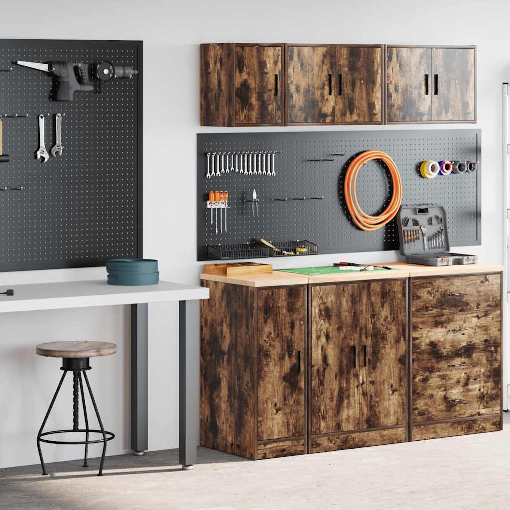 Vidaxl garagekasten 2 st spaanplaat gerookt eiken