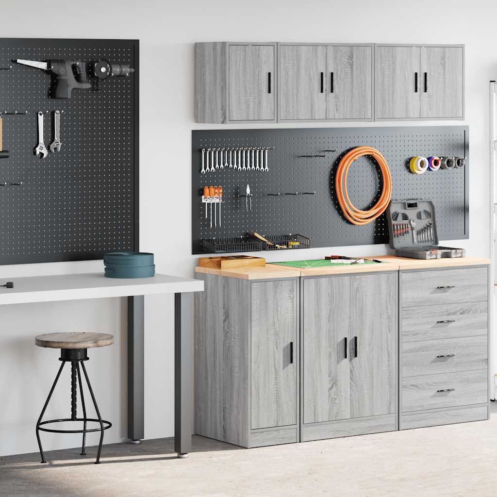 Vidaxl garagekasten 2 st bewerkt hout sonoma grijs