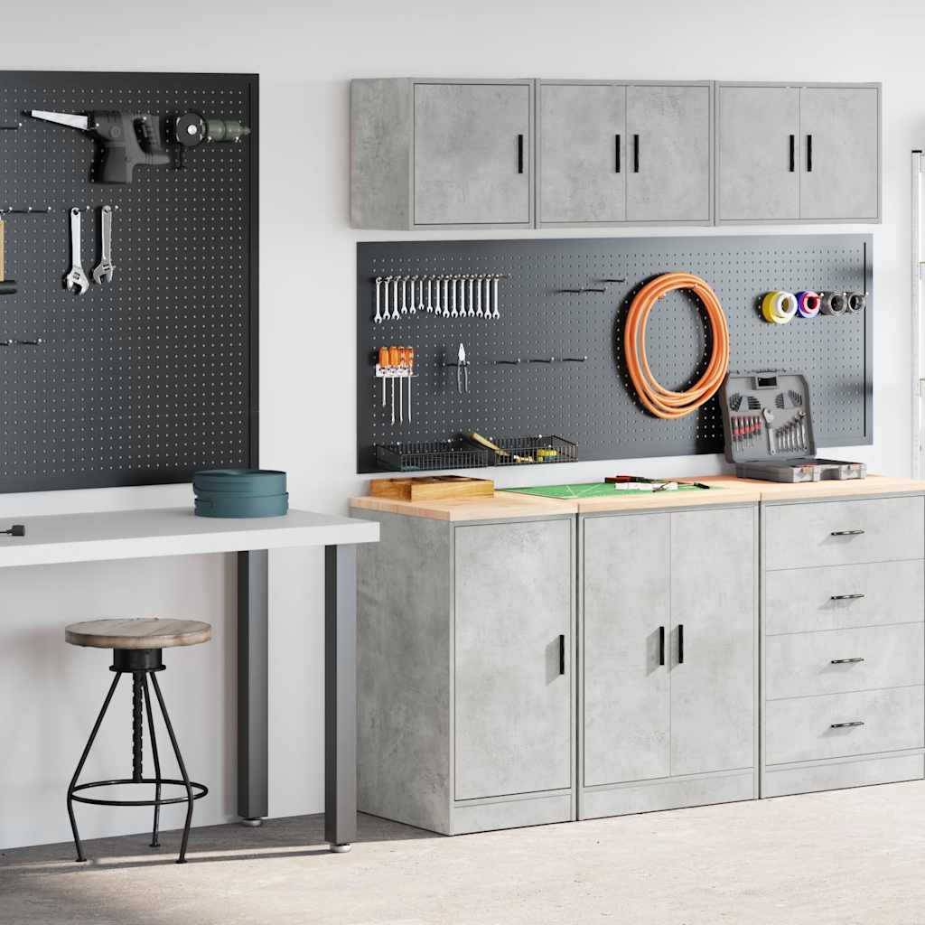 Vidaxl garagekasten 2 st bewerkt hout betongrijs