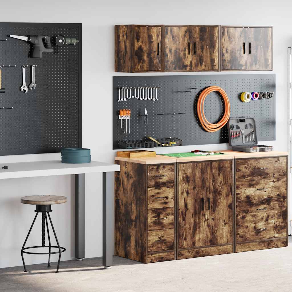 Vidaxl garagekasten 2 st spaanplaat gerookt eiken