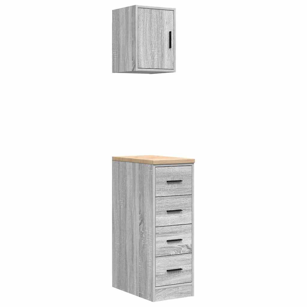 Vidaxl garagekasten 2 st bewerkt hout sonoma grijs