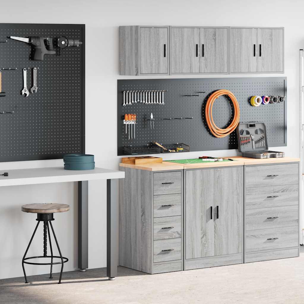 Vidaxl garagekasten 2 st bewerkt hout sonoma grijs