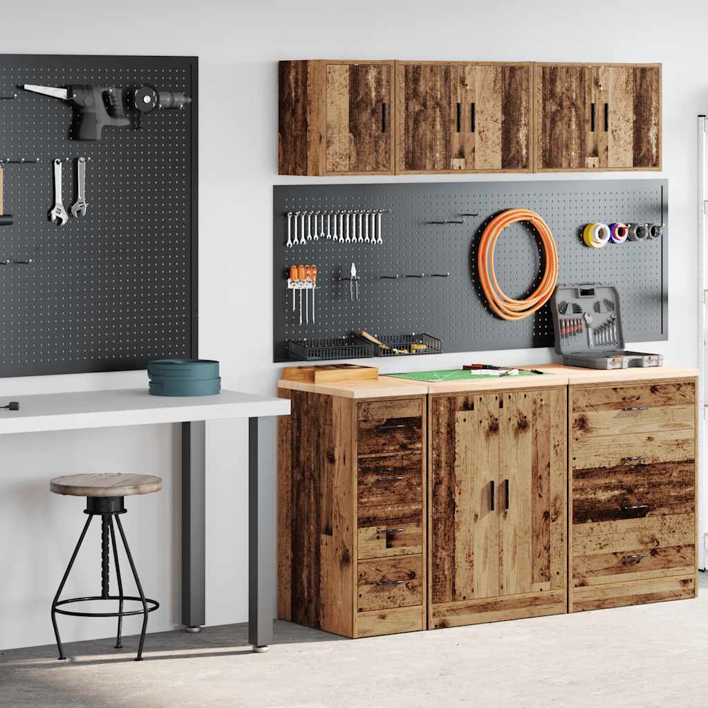 Vidaxl garagekasten 2 st bewerkt hout oud hout
