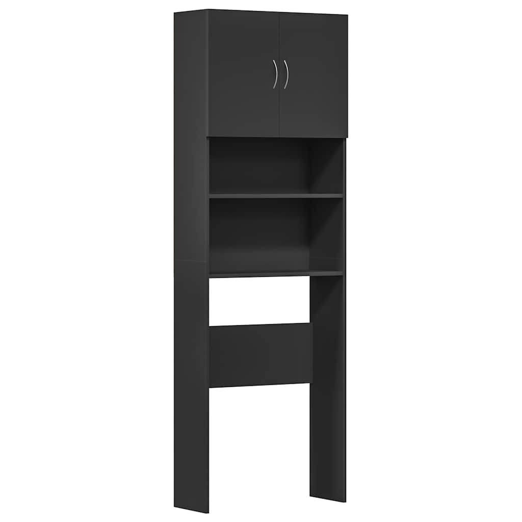 Vidaxl wasmachinekast 64x24x190 cm bewerkt hout zwart