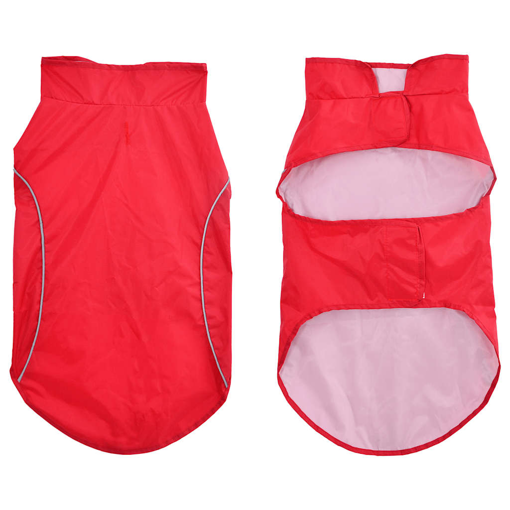 Vidaxl hondenregenjas met reflecterende strips polyester rood l