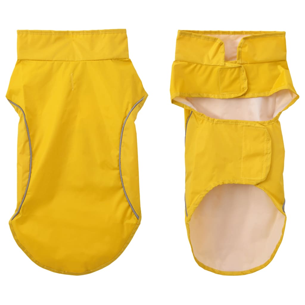 Vidaxl hondenregenjas met reflecterende strips polyester geel m